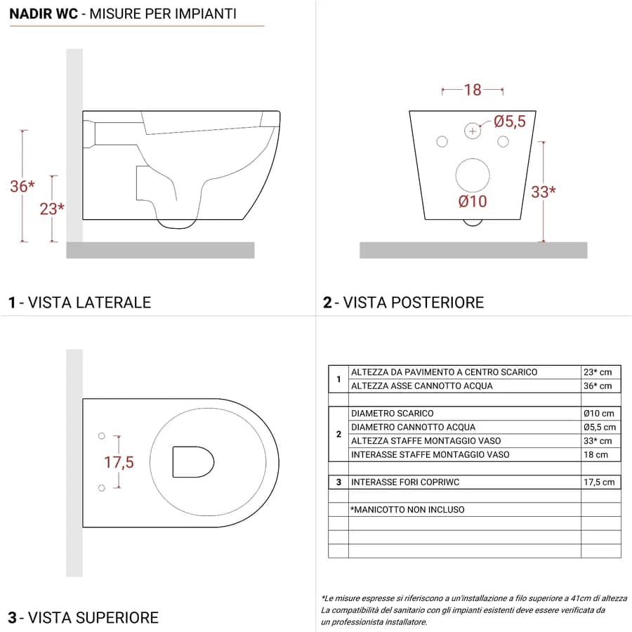 Sanitari sospesi bianco opaco a risparmio idrico con sedile softclose - Nadir