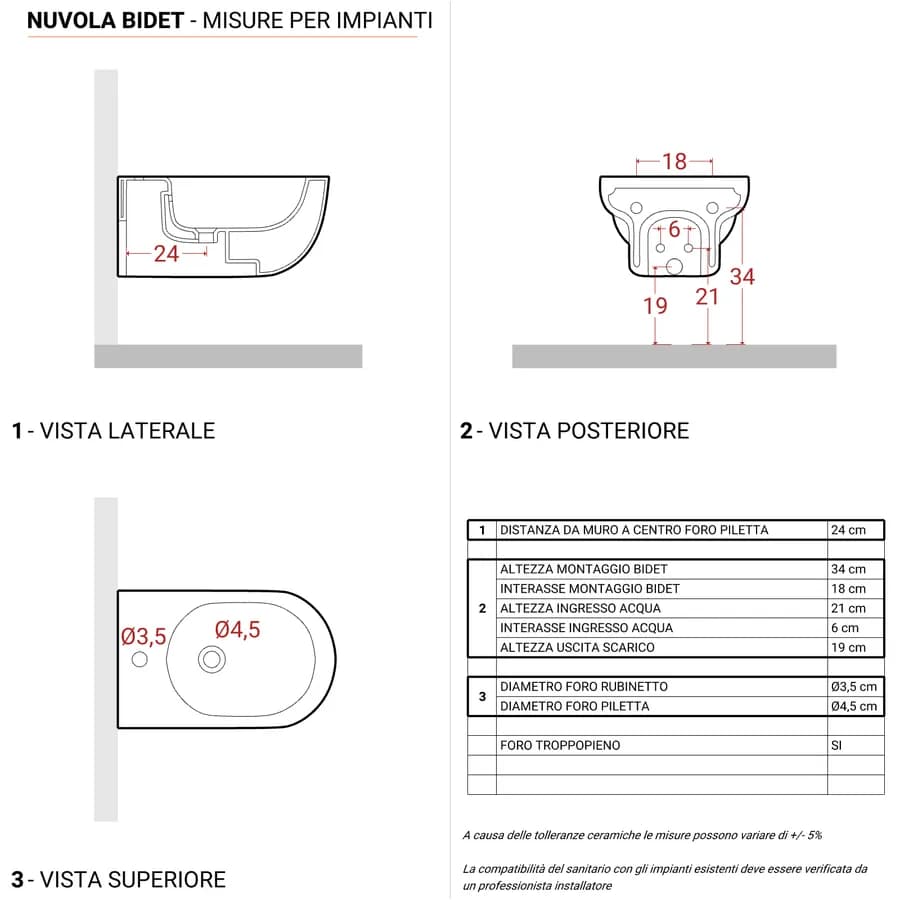 Sanitari sospesi Azzurra NUVOLA in ceramica wc bidet e sedile softclose