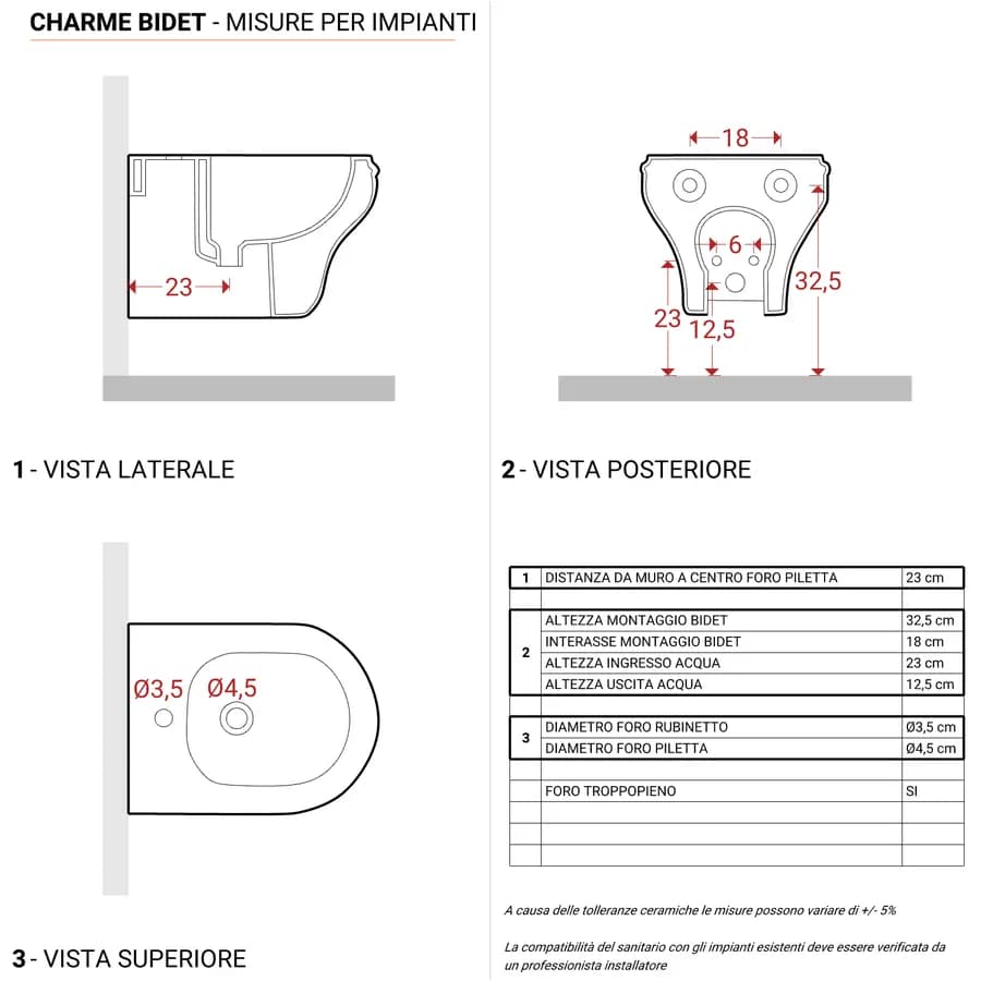 Sanitari sospesi Charme di Azzurra in ceramica con sedile copriwc softclose