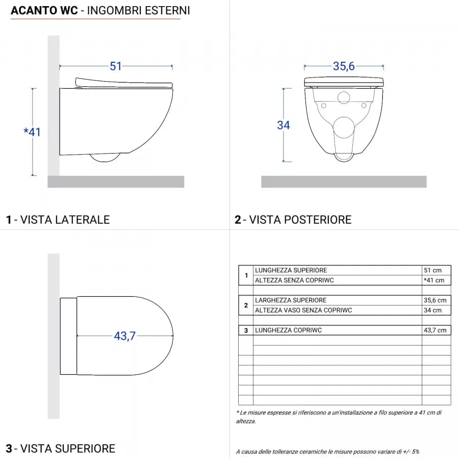 Sanitari sospesi a cacciata rimfree sedile SoftClose Serie Acanto - Geberit