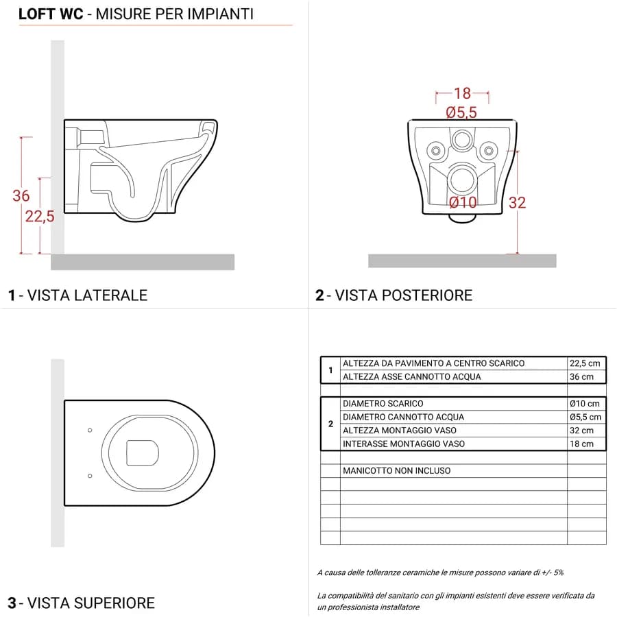 Sanitari sospesi in ceramica bianca con sedile copriwc slim soft-close