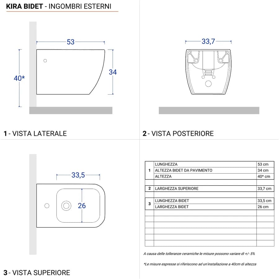 Sanitari sospesi in ceramica con sedile copri wc con chiusura softclose - Kira