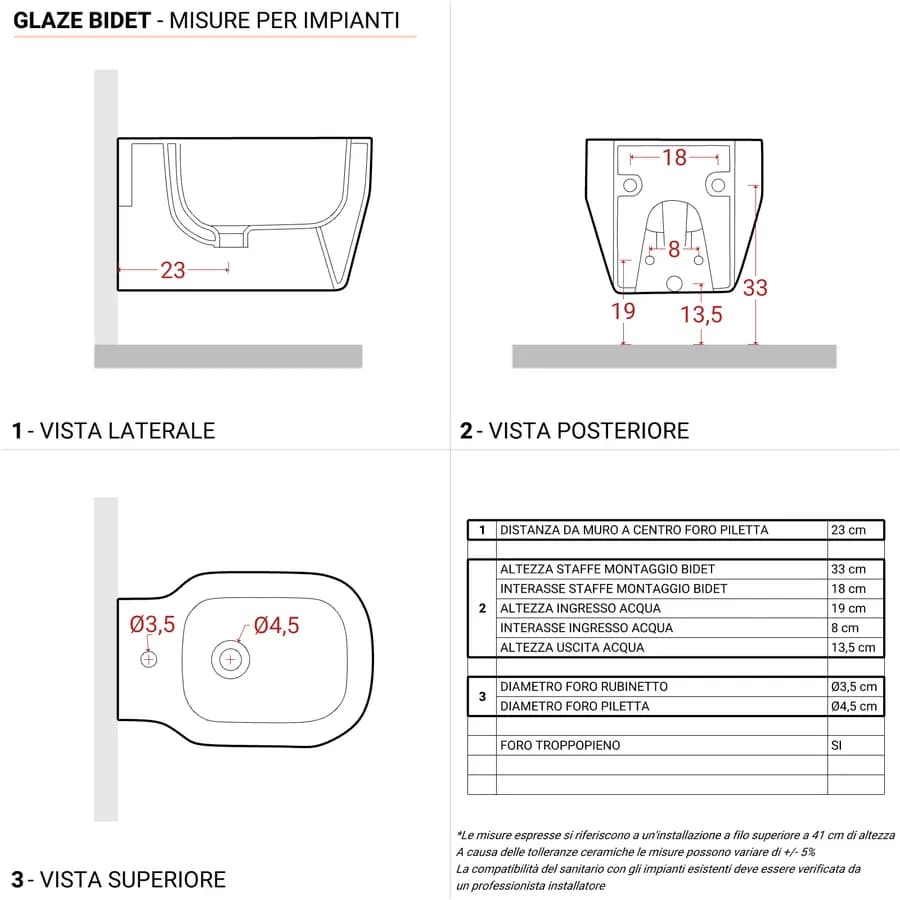 Sanitari sospesi in ceramica serie GLAZE di Azzurra con sedile copri wc chiusura rallentata softclose