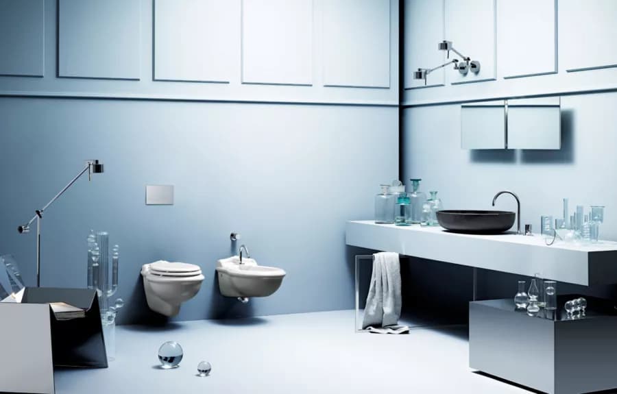 Sanitari sospesi in ceramica serie JUBILAEUM di Azzurra con sedile copri wc design classico