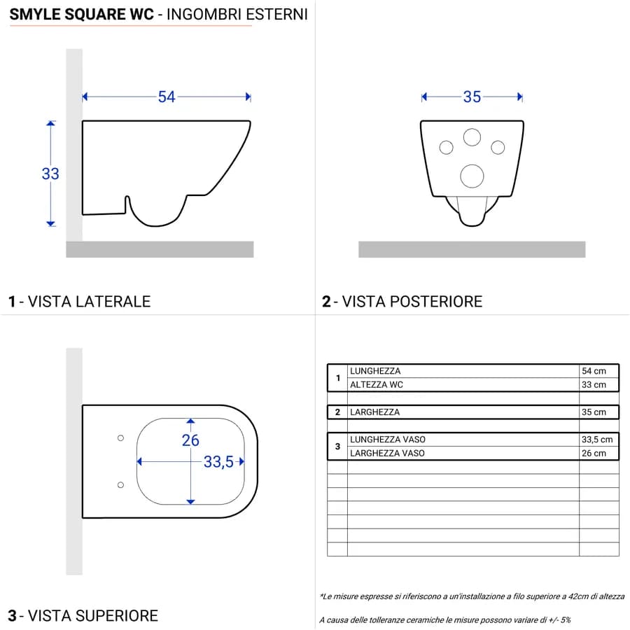 Sanitari sospesi rimfree sedile Soft Close Serie Smyle Square - Geberit