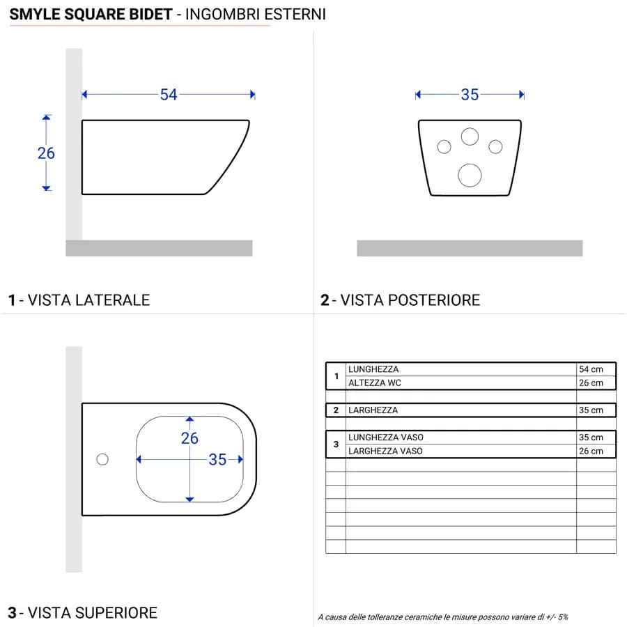 Sanitari sospesi rimfree sedile Soft Close Serie Smyle Square - Geberit