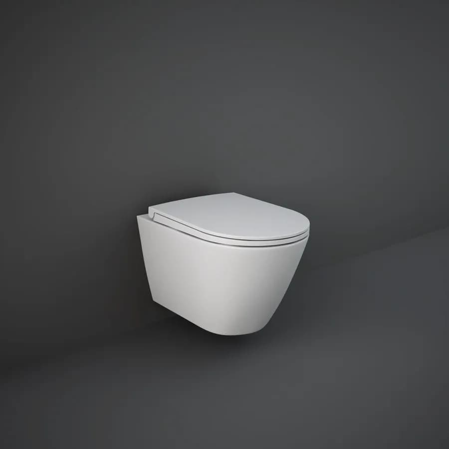 Sanitari sospesi rimless design bianco opaco matt con sedile ultraslim softclose - Nobu