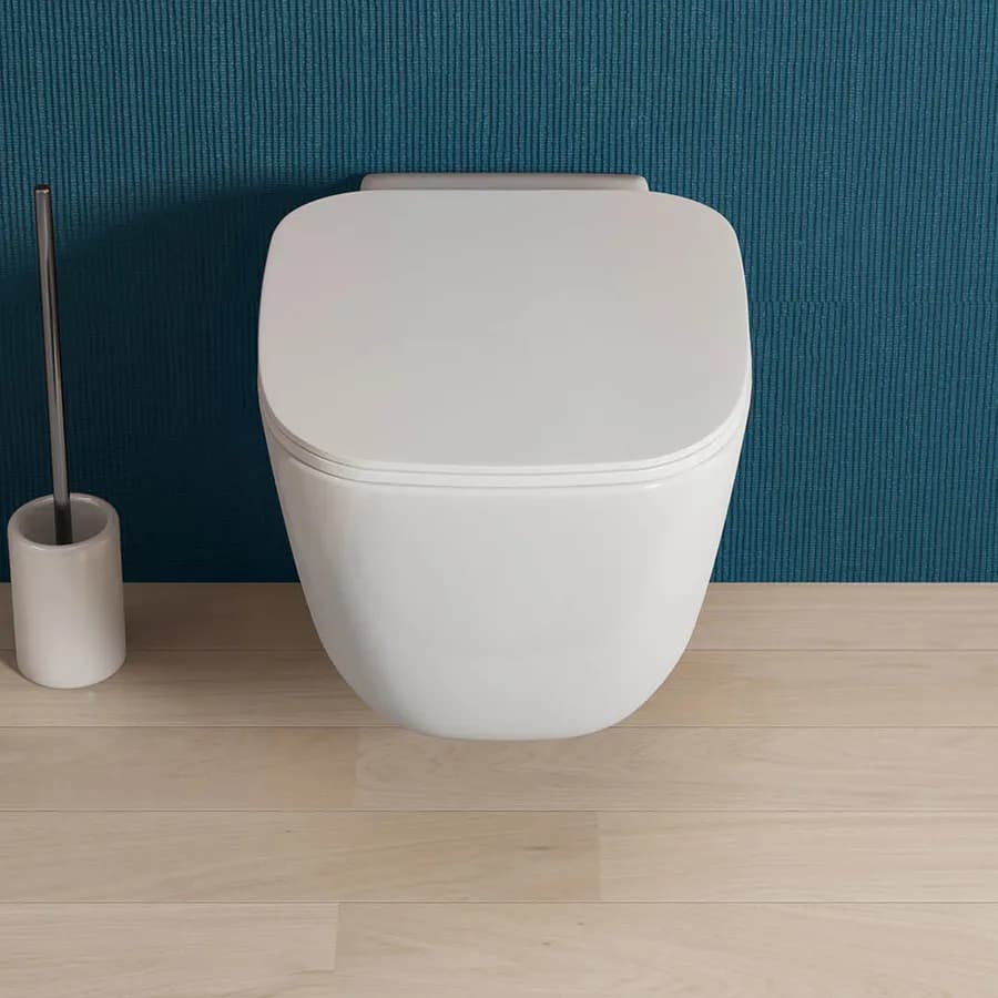 Sanitario ceramica wc singolo sospeso con sedile soft-close ceramica bianca - Kumo