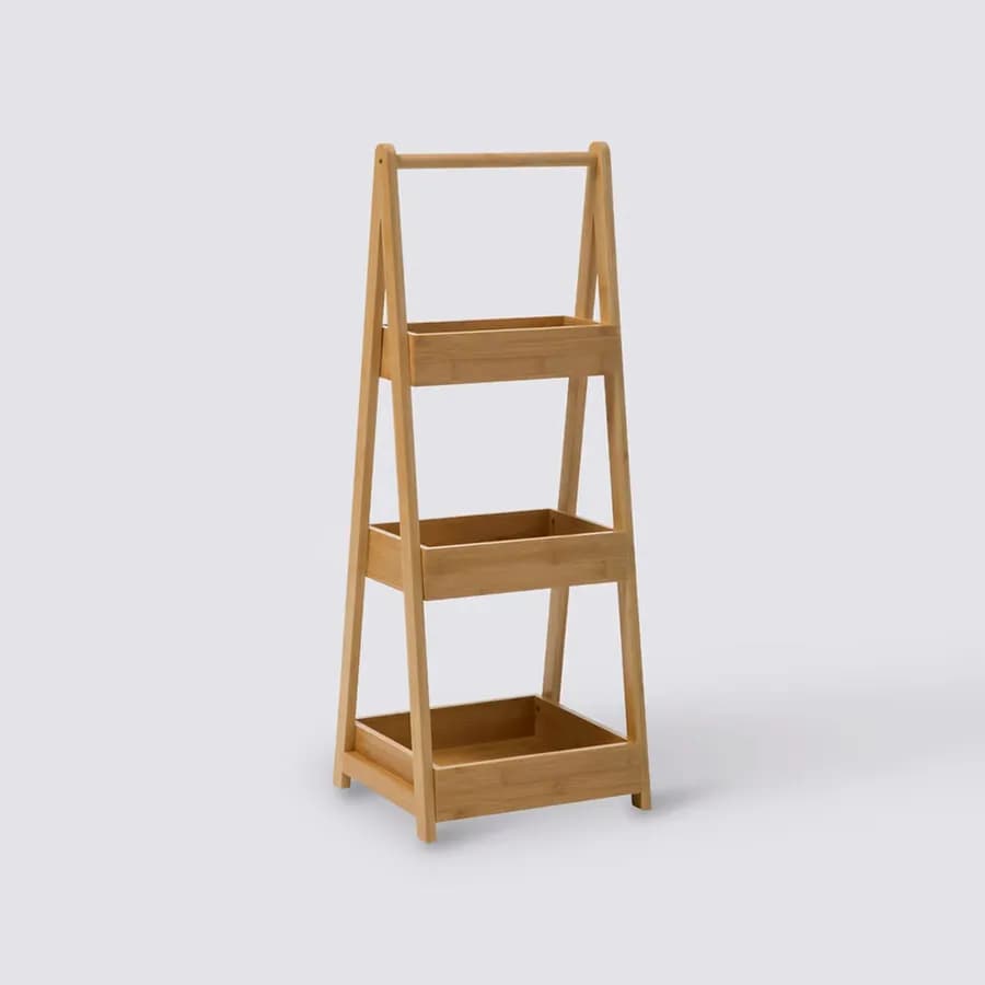 Scaffale da bagno 78h cm in legno di bambù con 3 ripiani