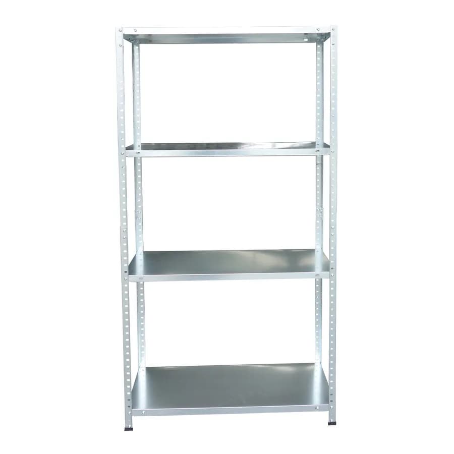 Scaffale in metallo galvanizzato da lavoro con struttura a bulloni e quattro ripiani 75x30x147h cm