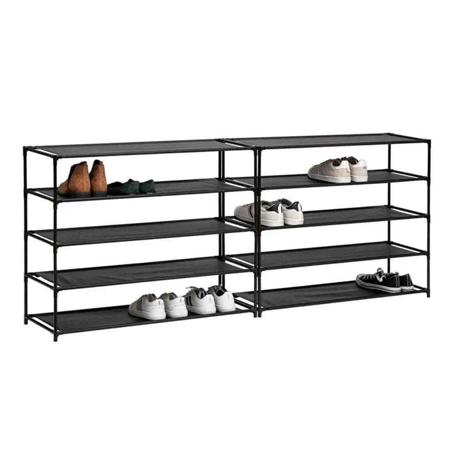 Scaffale portascarpe 160h cm reversibile con 10 ripiani in tessuto