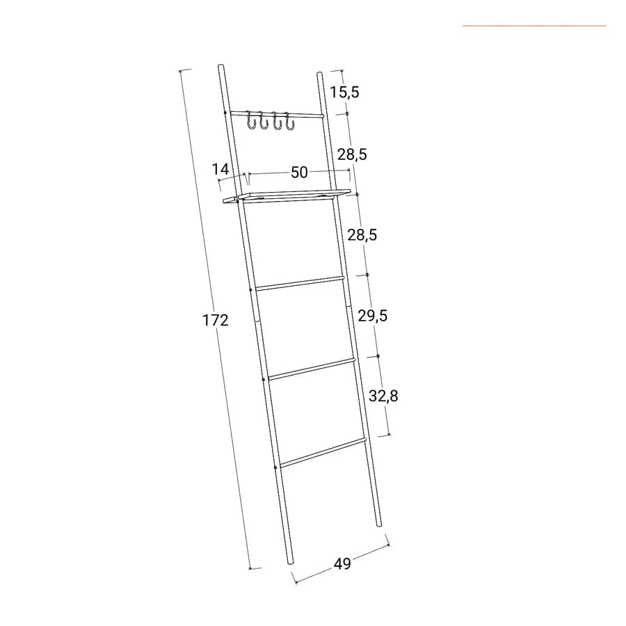 Scala porta salviette in bambù 170 h cm bianco - Bernie