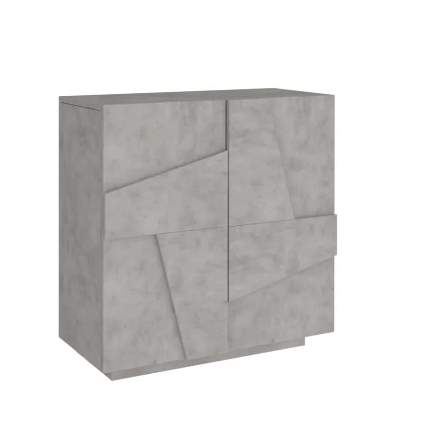 Scarpiera 81x86h cm con 2 ante in legno color cemento bronx - Sharps