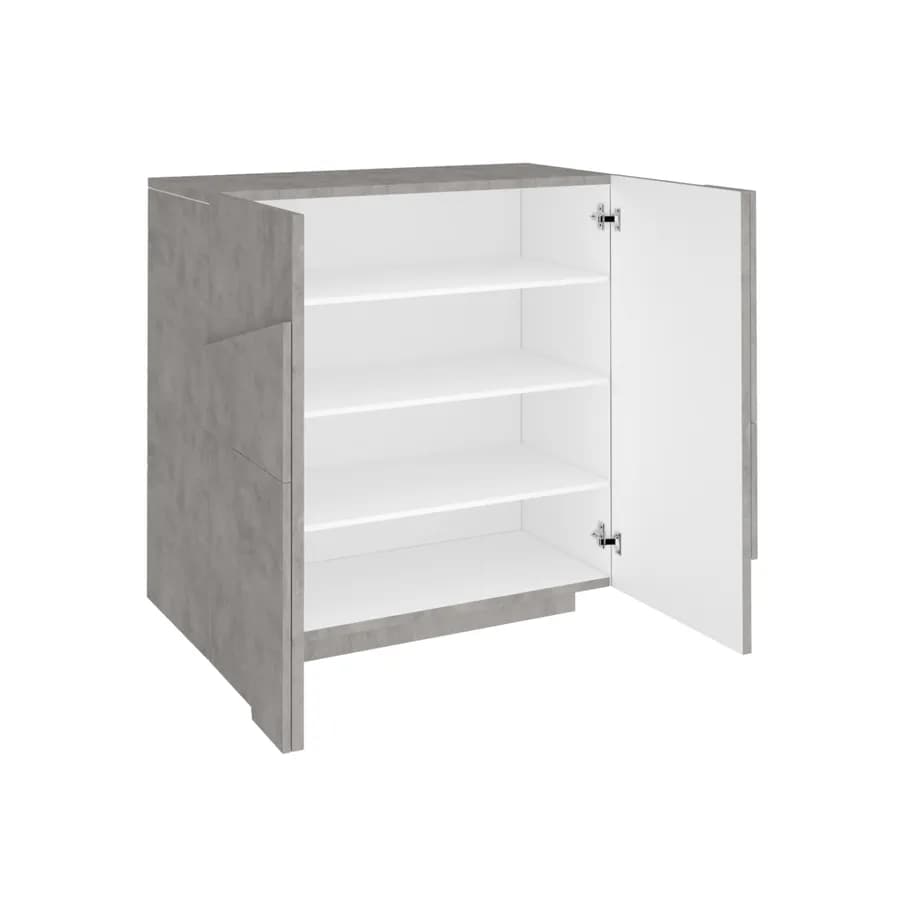 Scarpiera 81x86h cm con 2 ante in legno color cemento bronx - Sharps