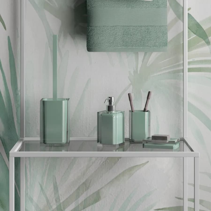 Scopino ciuffo in setole resina verde menta - Rainbow di Gedy