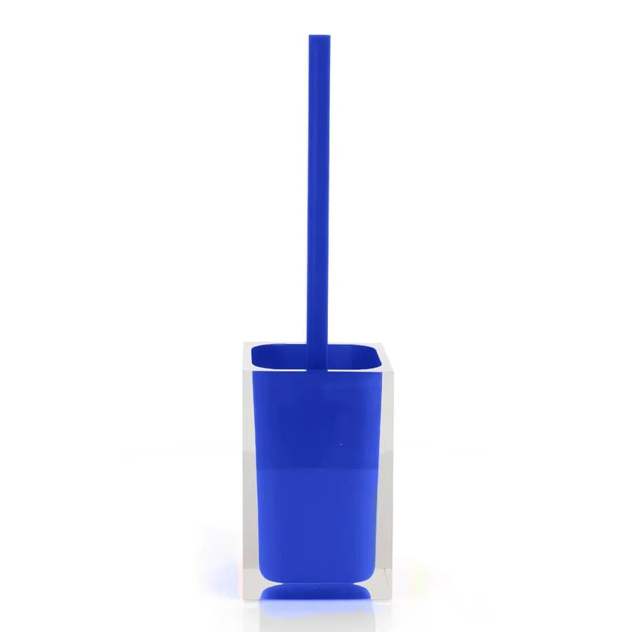 Portascopino d'appoggio con scopino in setole blu e trasparente - Rainbow di Gedy
