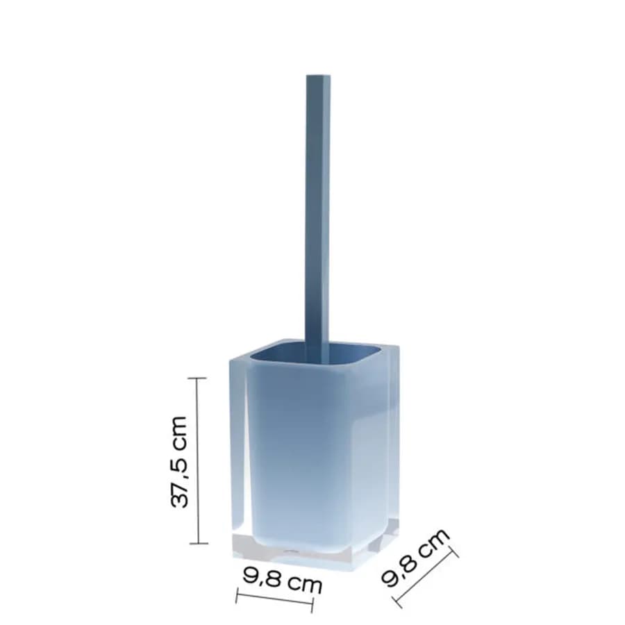 Portascopino d'appoggio con scopino in setole celeste e trasparente - Rainbow di Gedy