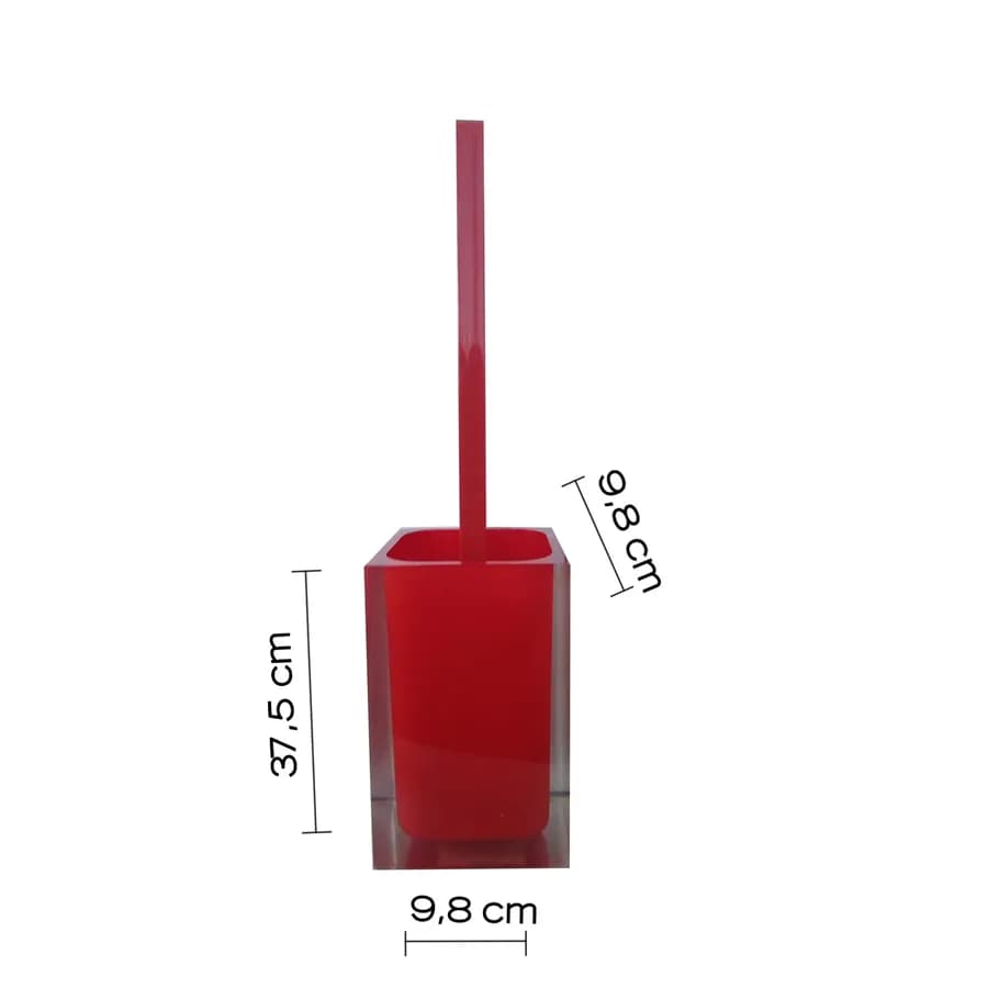 Portascopino d'appoggio con scopino in setole rosso e trasparente - Rainbow di Gedy