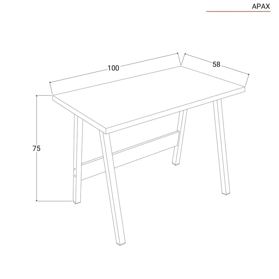 Scrivania 100x60 cm con piano in legno rovere chiaro e gambe in acciaio bianco - Apax