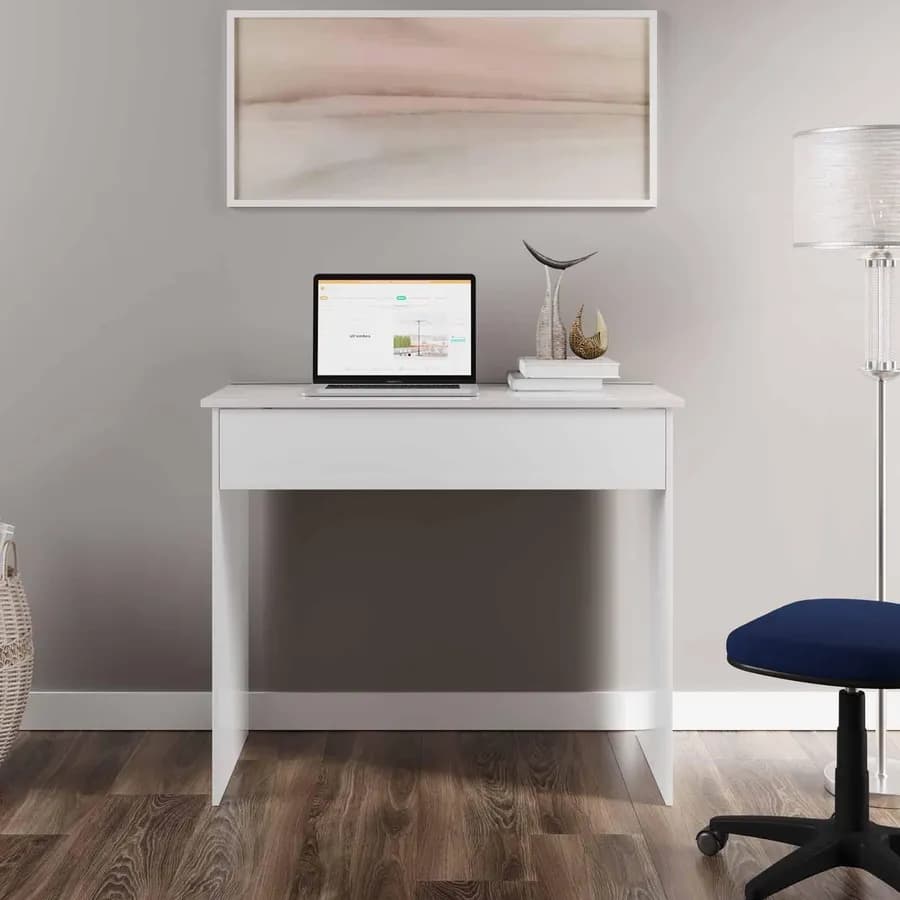 Scrivania 90x45 cm in legno bianco con cassetto - Fritz