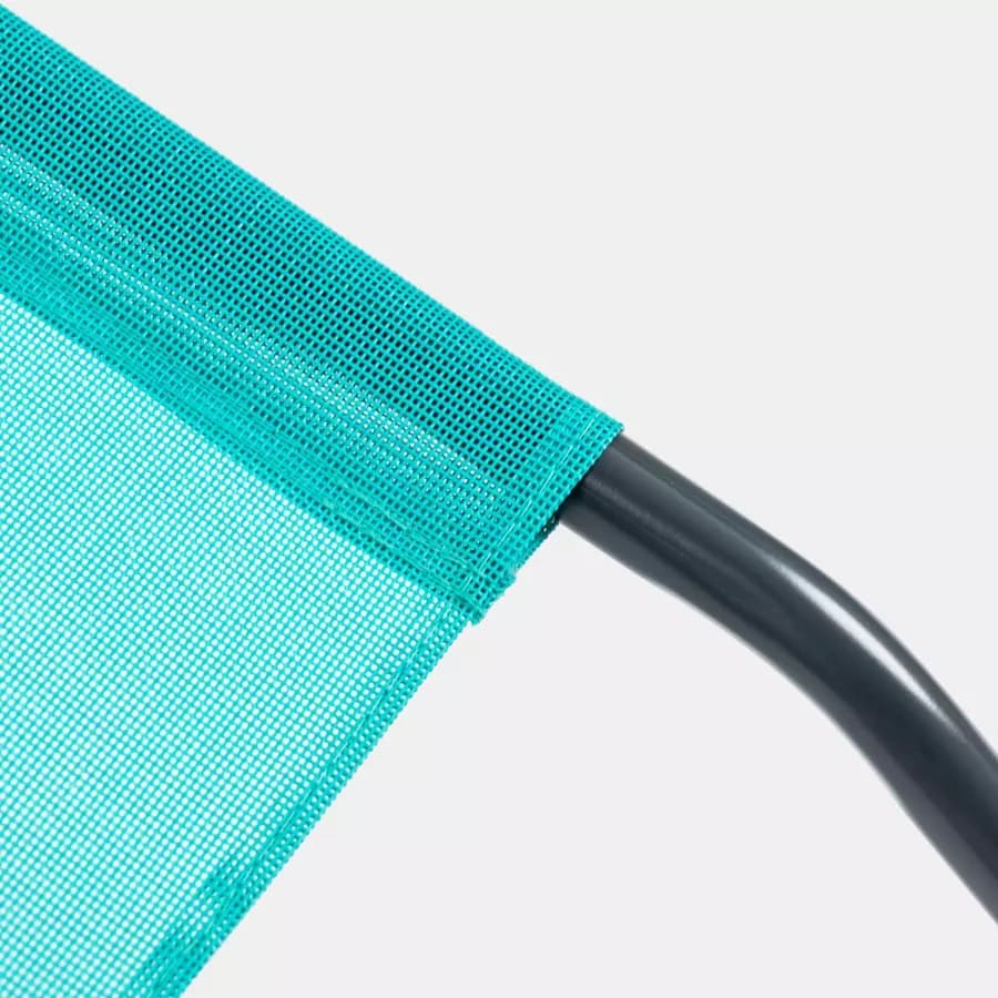 Sdraio con braccioli in acciaio e textilene verde acqua - Blink