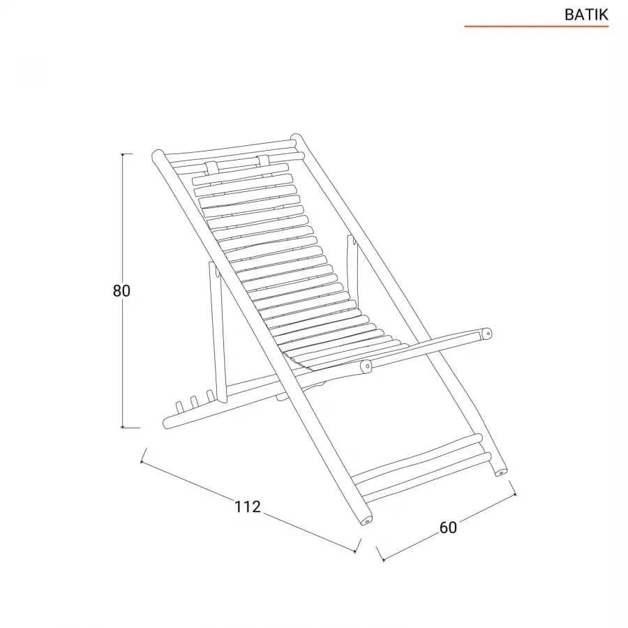 Sdraio reclinabile in 4 posizioni in legno di bambù - Batik
