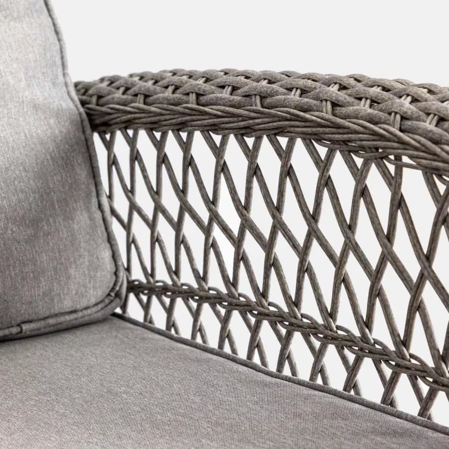 Sedia a dondolo in polyrattan grigio con cuscino grigio - Irmas