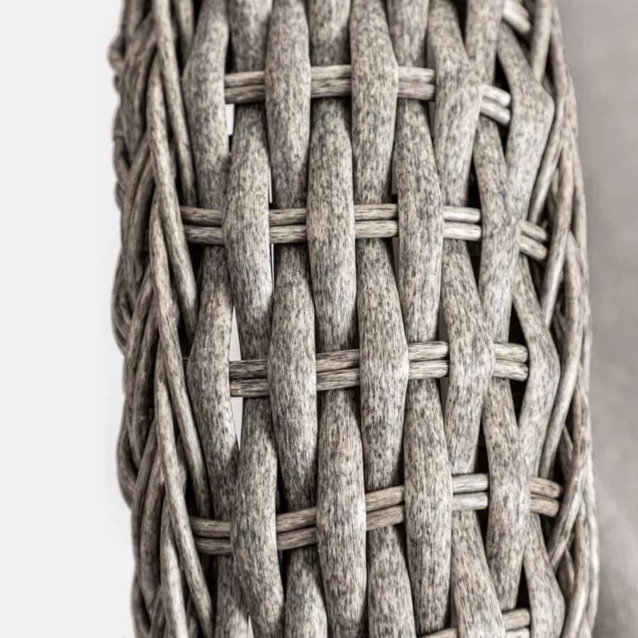 Sedia a dondolo in polyrattan grigio con cuscino grigio - Irmas