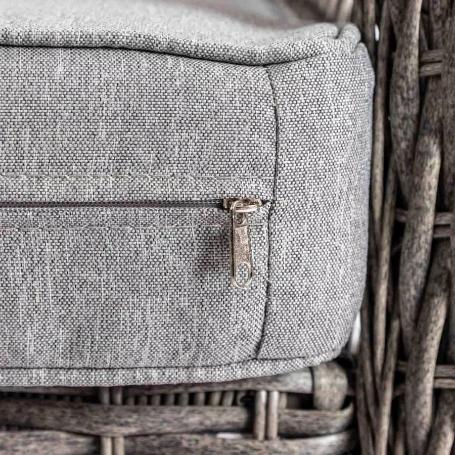 Sedia a dondolo in polyrattan grigio con cuscino grigio - Irmas