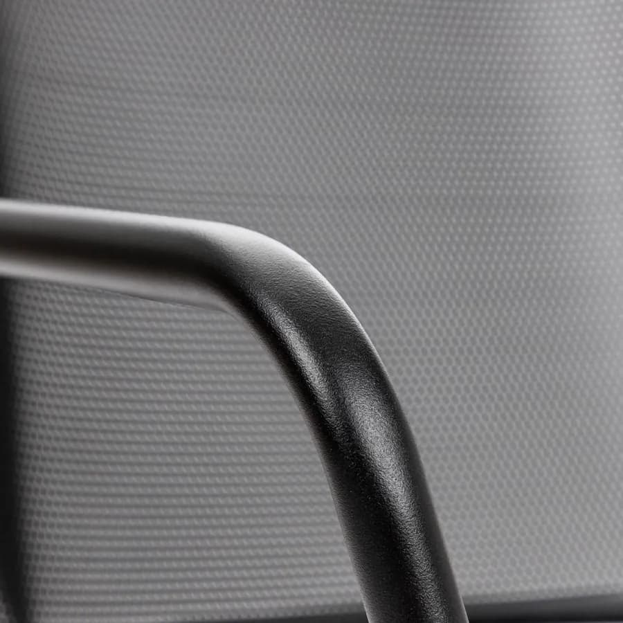 Sedia da giardino con braccioli in metallo nero linea squadrata - Dama