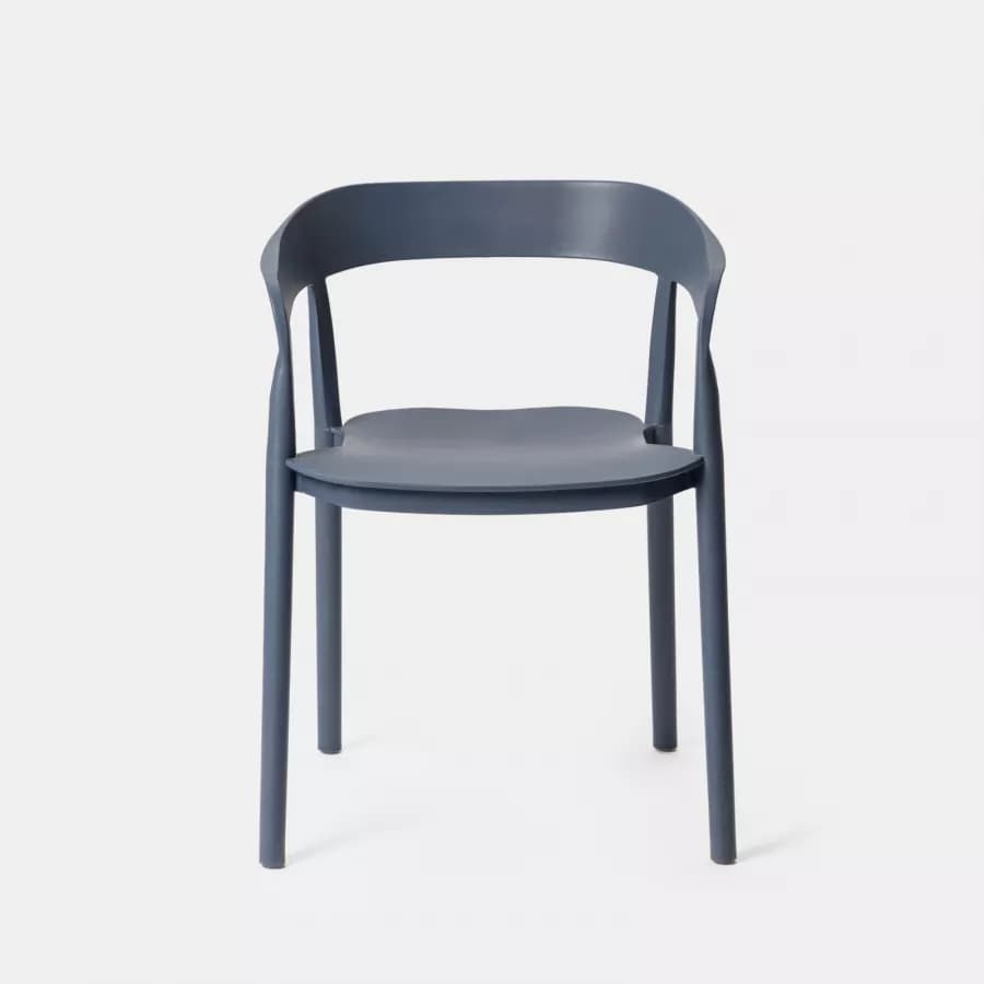 Sedia da giardino con schienale avvolgente in polipropilene blu - Astrin