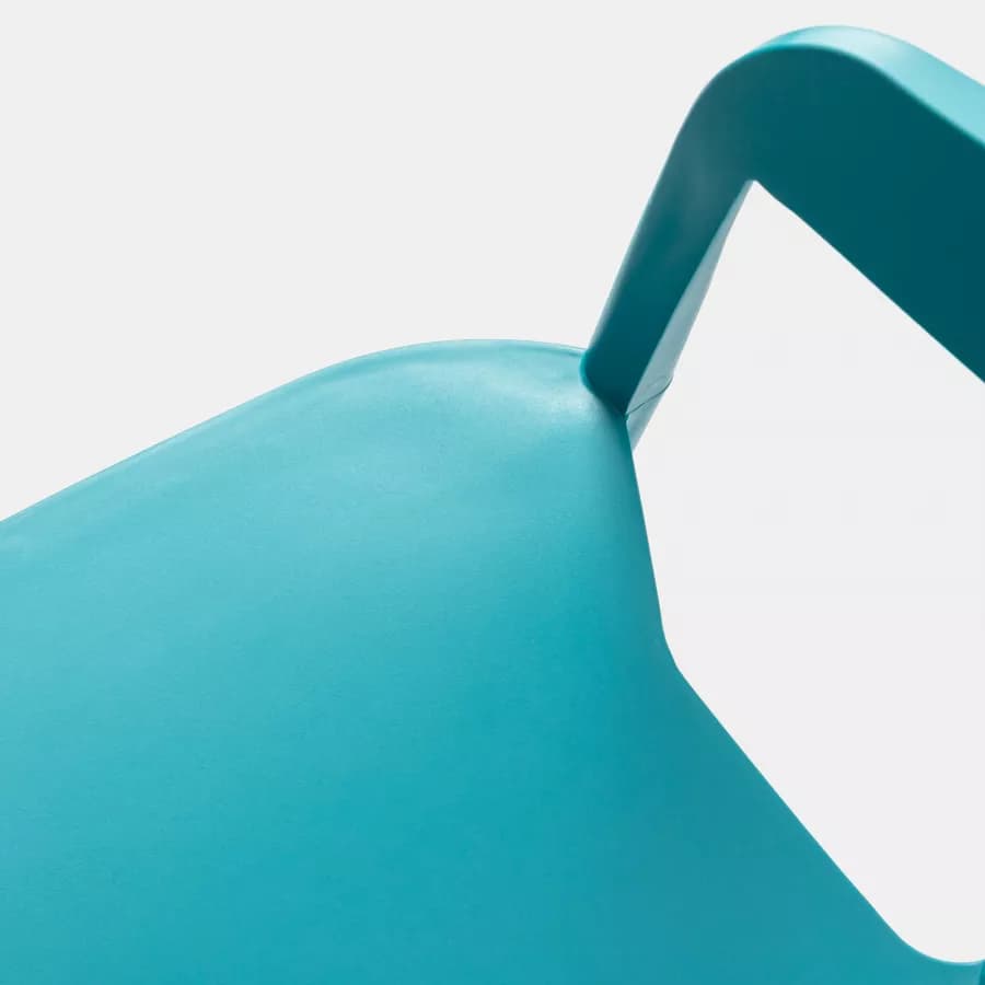 Sedia da giardino con schienale avvolgente in polipropilene blu maldive - Astrin