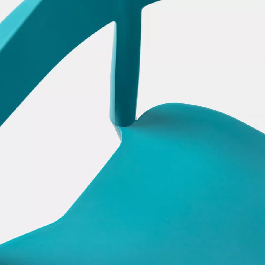 Sedia da giardino con schienale avvolgente in polipropilene blu maldive - Astrin