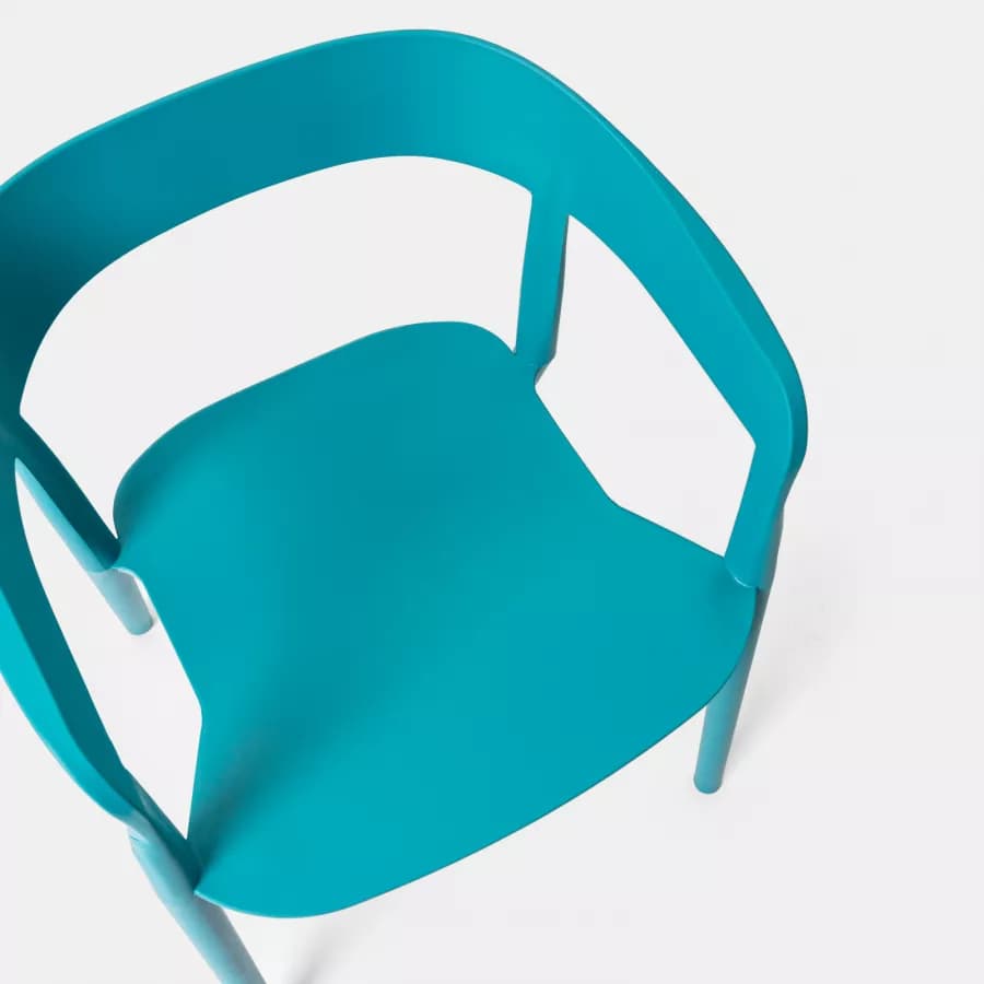 Sedia da giardino con schienale avvolgente in polipropilene blu maldive - Astrin