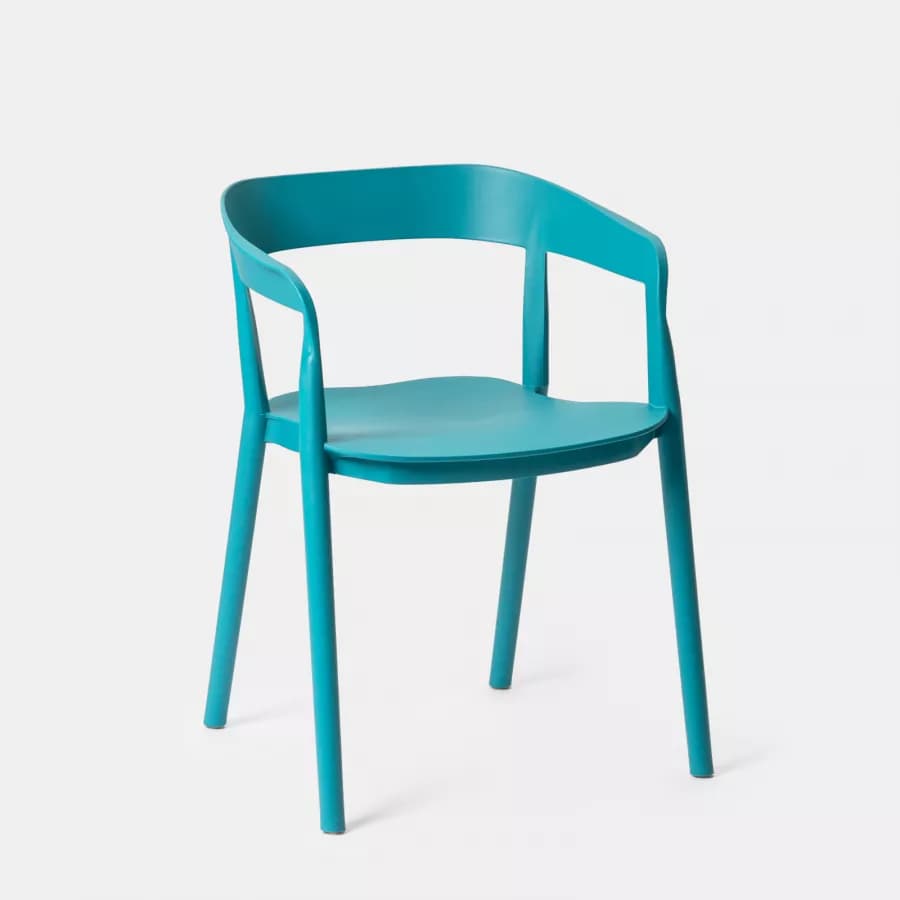 Sedia da giardino con schienale avvolgente in polipropilene blu maldive - Astrin