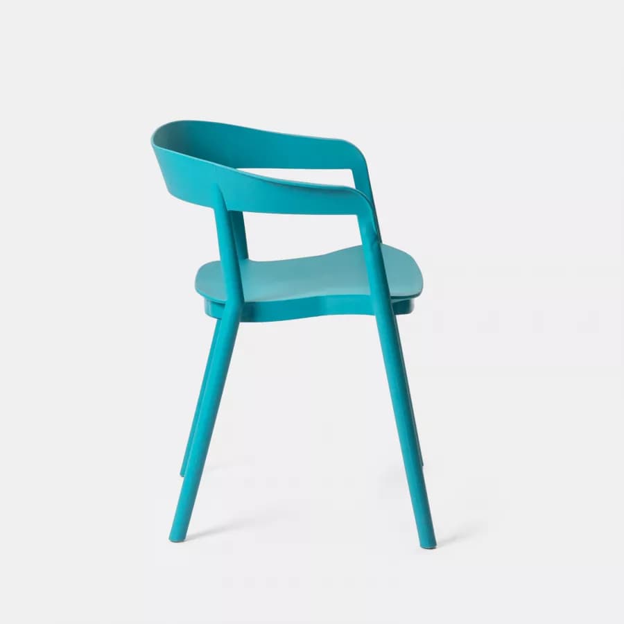 Sedia da giardino con schienale avvolgente in polipropilene blu maldive - Astrin
