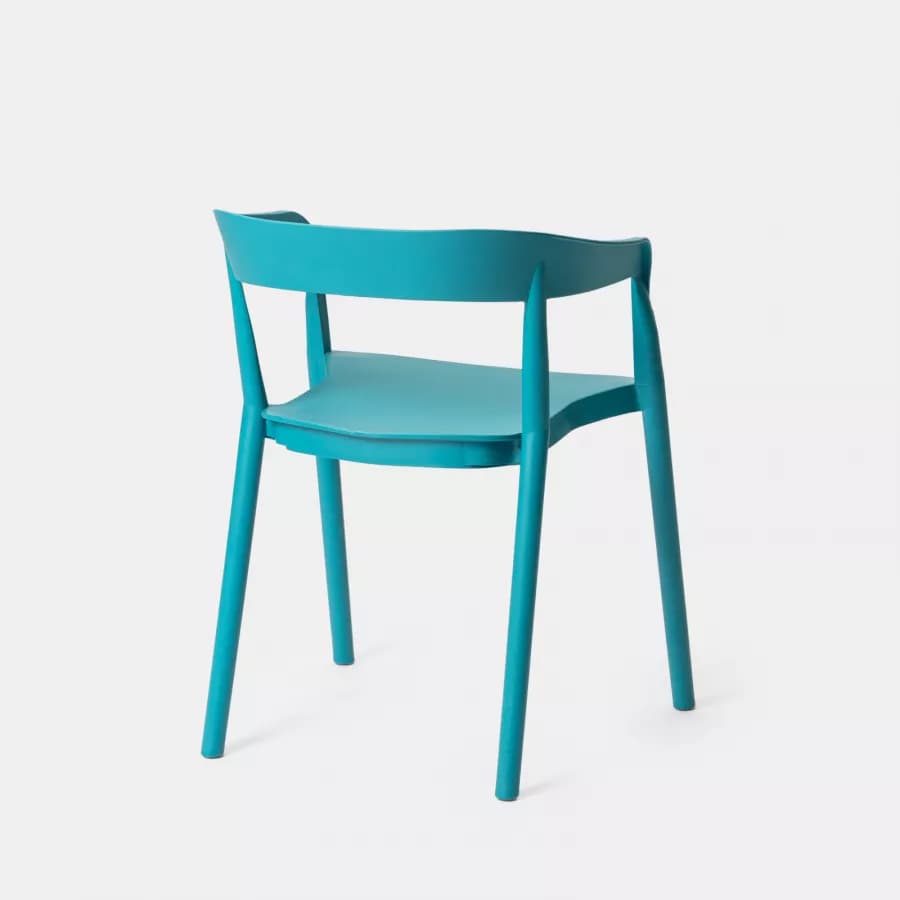 Sedia da giardino con schienale avvolgente in polipropilene blu maldive - Astrin