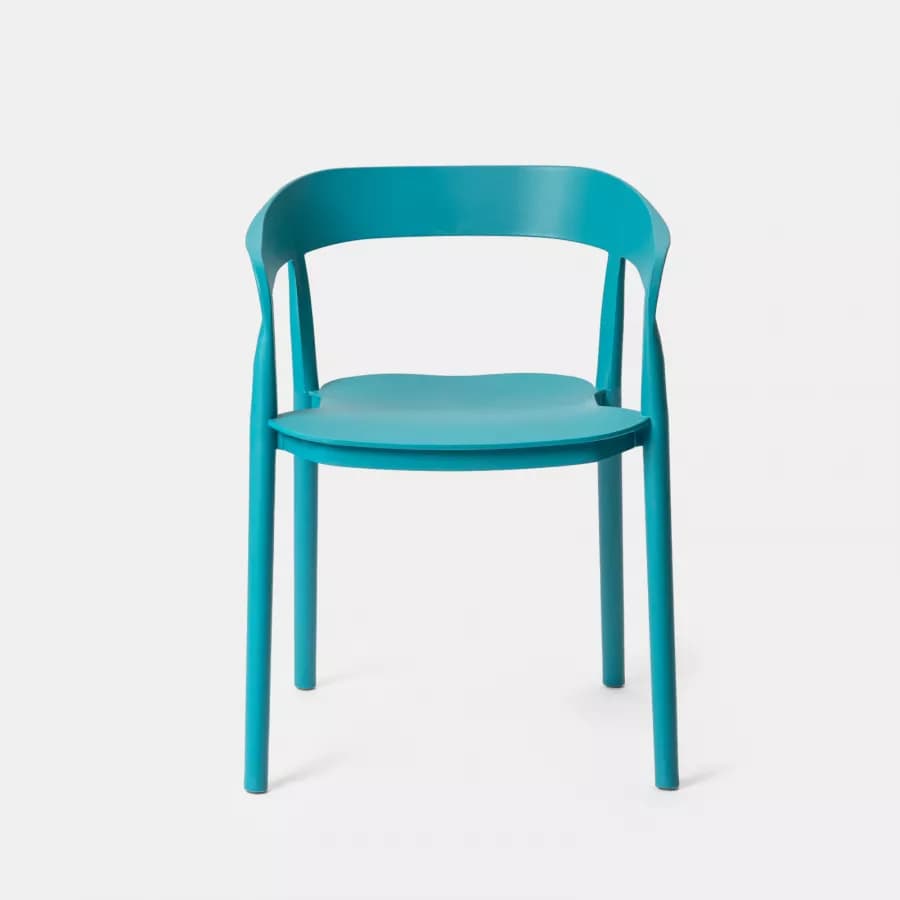 Sedia da giardino con schienale avvolgente in polipropilene blu maldive - Astrin