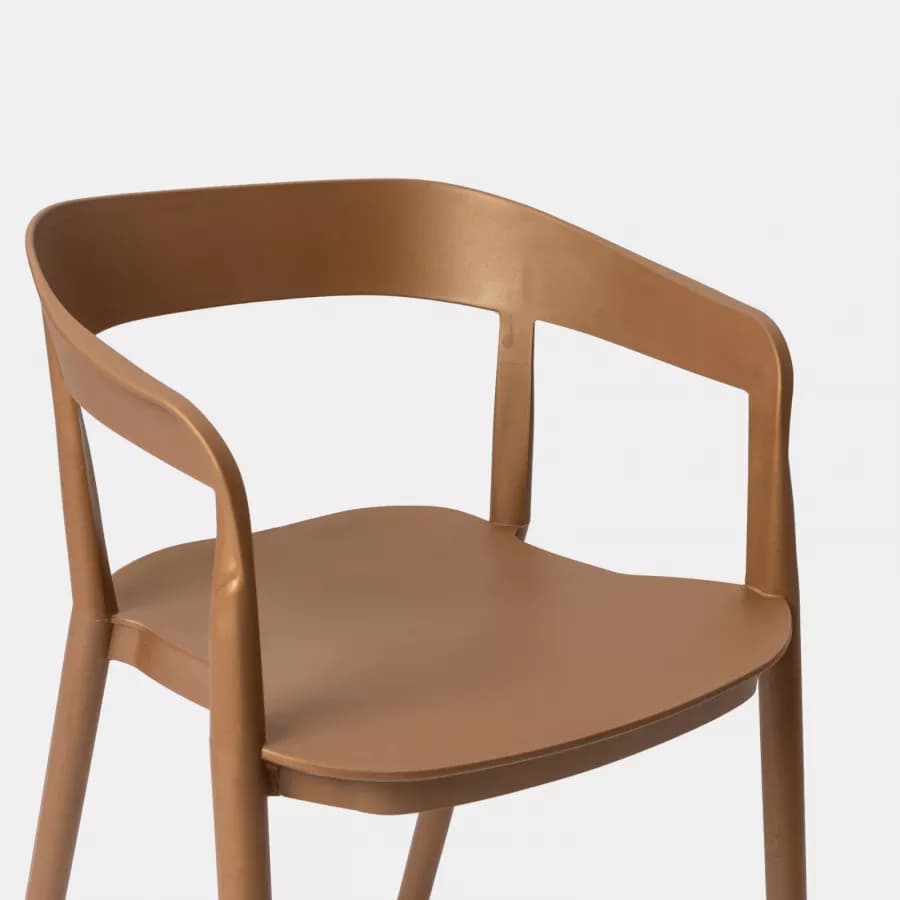 Sedia da giardino con schienale avvolgente in polipropilene cappuccino - Astrin