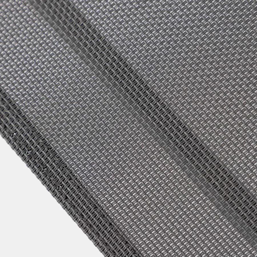 Sedia da giardino impilabile con braccioli effetto legno in acciaio antracite e textilene grigio scuro - Zasyl
