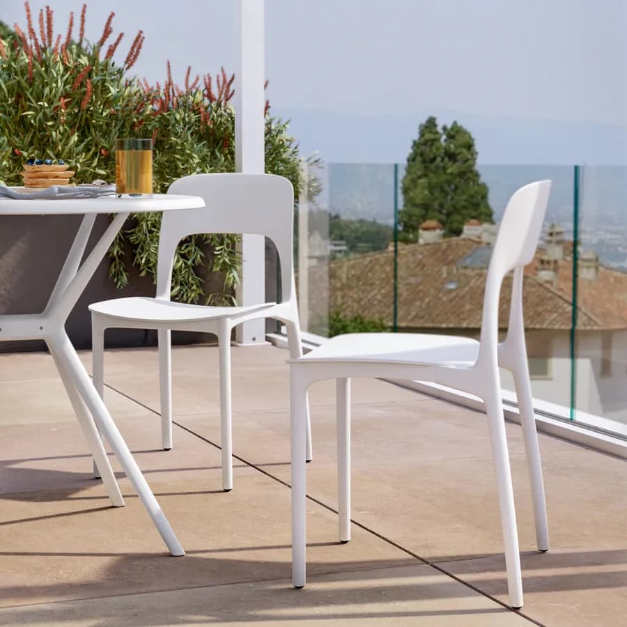 Sedia da giardino in polipropilene bianco - Arabella