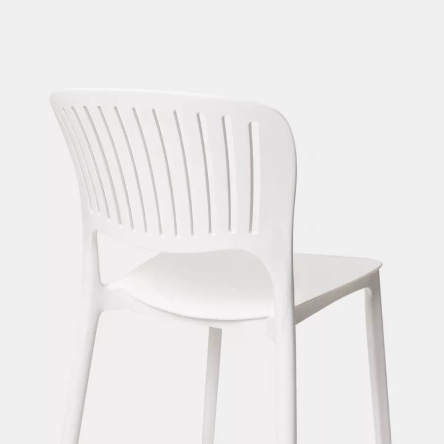 Sedia da giardino impilabile in polipropilene bianco - Yessir