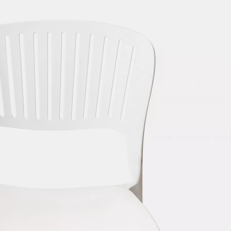 Sedia da giardino impilabile in polipropilene bianco - Yessir
