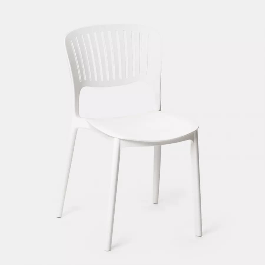 Sedia da giardino impilabile in polipropilene bianco - Yessir