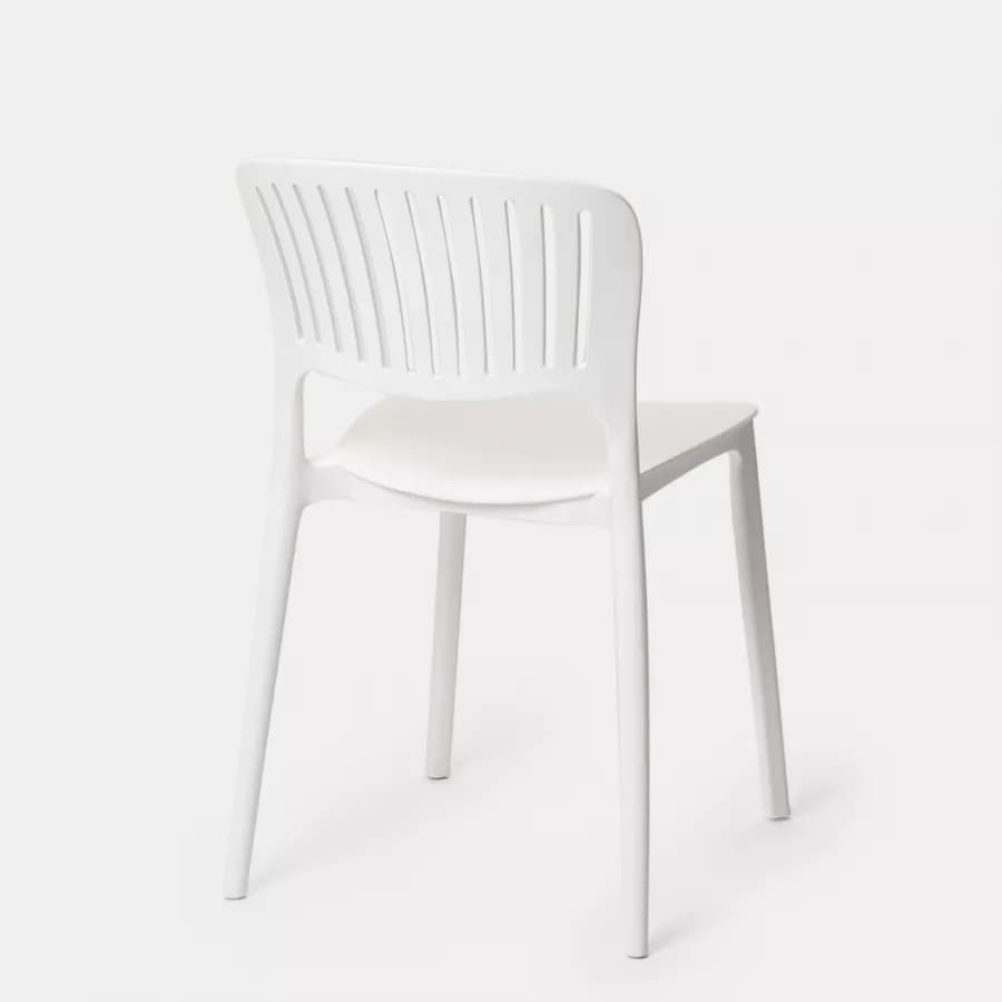 Sedia da giardino impilabile in polipropilene bianco - Yessir