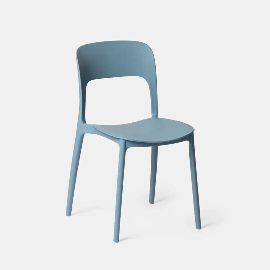 Sedia da giardino impilabile in polipropilene blu - Arabella