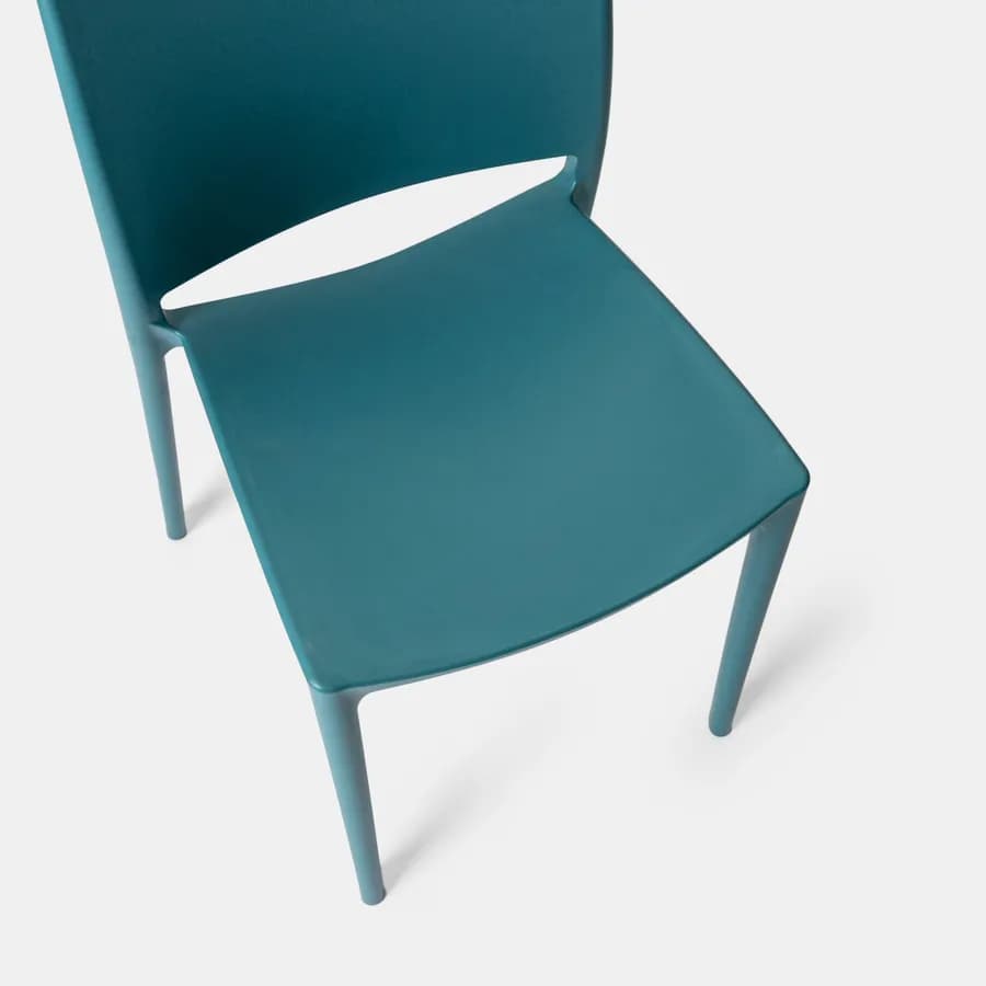 Sedia da giardino squadrata in polipropilene blu maldive - Vamos