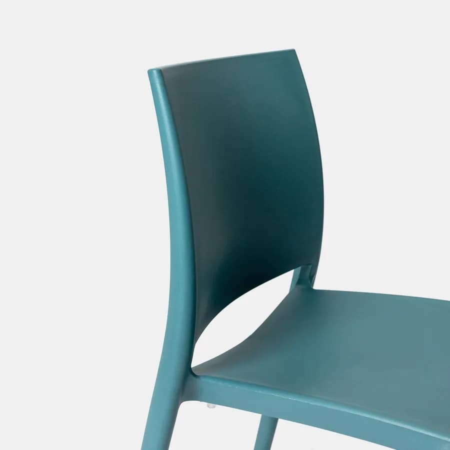 Sedia da giardino squadrata in polipropilene blu maldive - Vamos