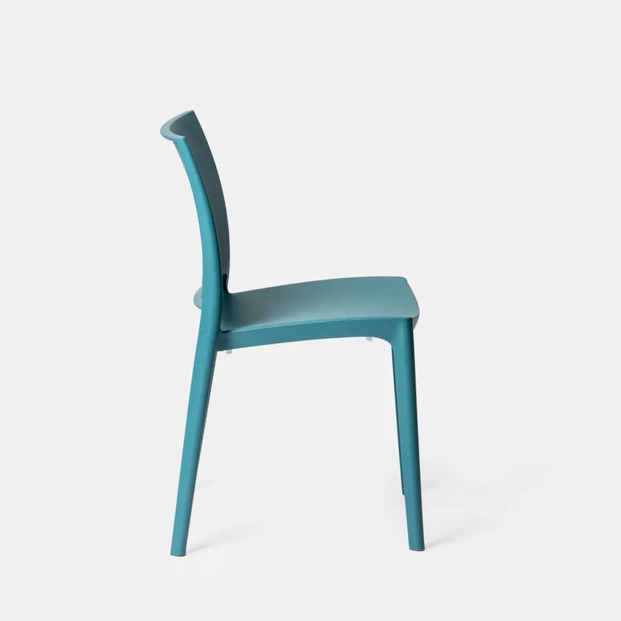 Sedia da giardino squadrata in polipropilene blu maldive - Vamos