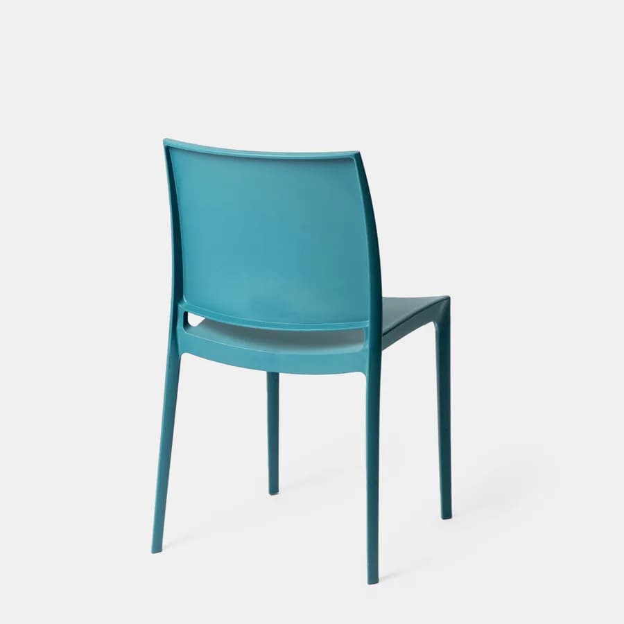 Sedia da giardino squadrata in polipropilene blu maldive - Vamos